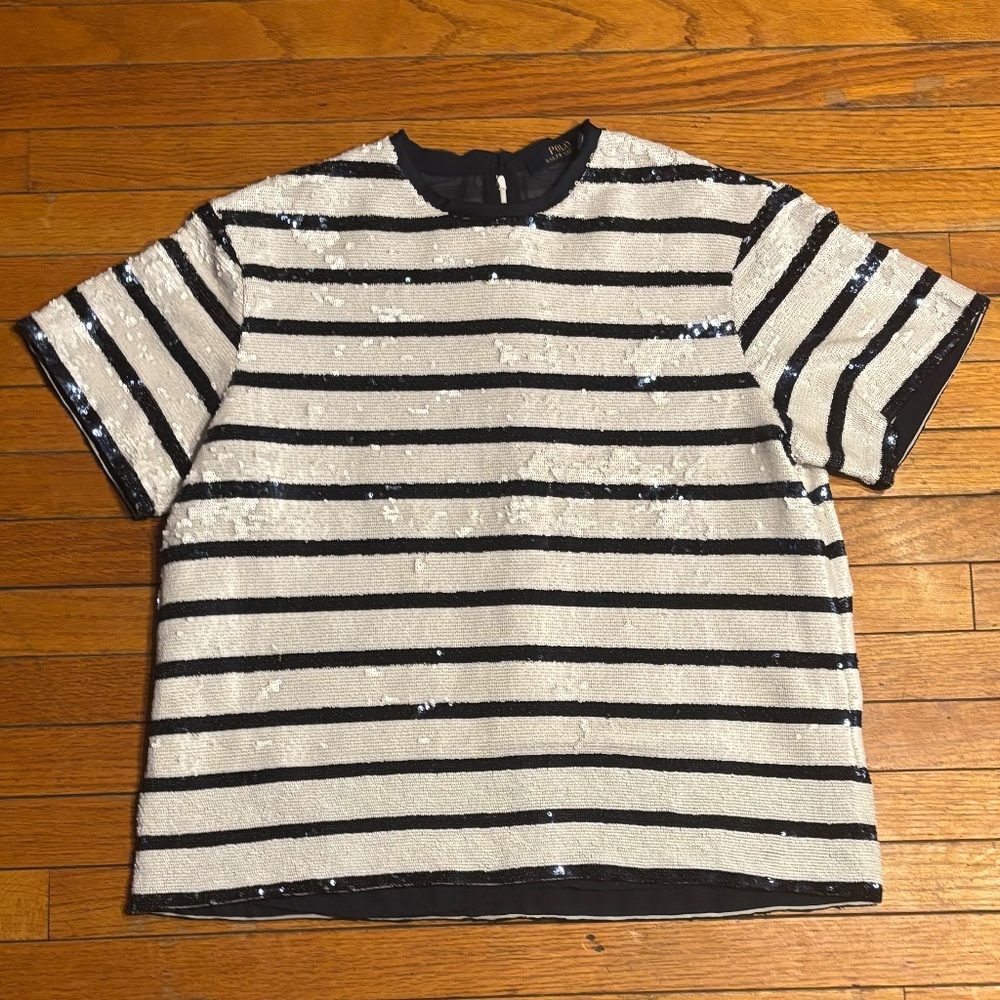 Polo Striped Sequin Blouse